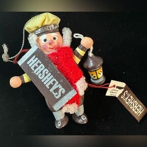 Vintage 1997 Kurt Adler Hershey Chocolate Santa Elf Chocolate Bar Lantern Orn